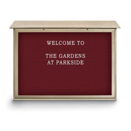 United Visual Products Outdoor Enclosed Combo Board, 48"x36", Black Frame/White Porc & Amethyst UVCB4836ODB-WHTPORC-AMETHY